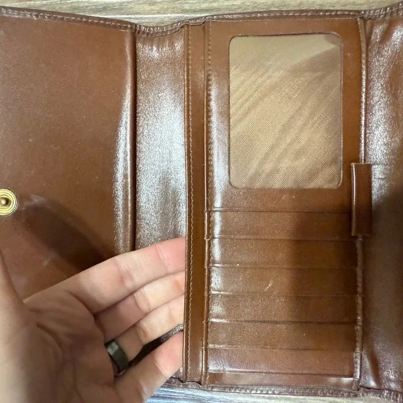 Vintage Dooney & Bourke Wallet Black Tan Checkbook - Picture 7 of 15